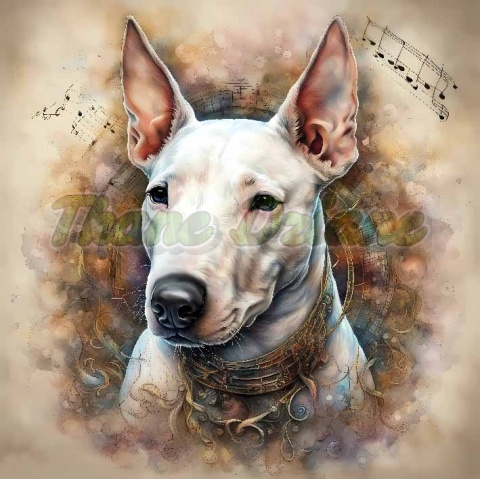 PANEL DRUKOWANY AKWARELOWE PSY -BULLTERRIER NR 96