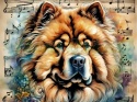 PANEL DRUKOWANY AKWARELOWE PSY -CHOW CHOW NR 100