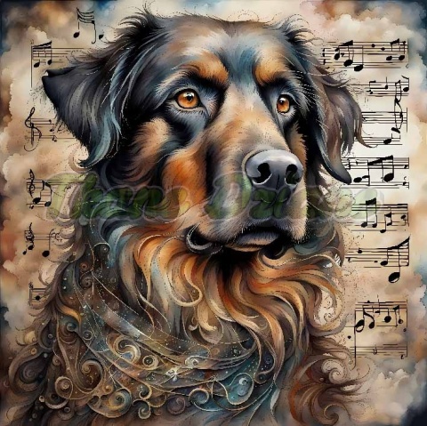 PANEL DRUKOWANY AKWARELOWE PSY -HOVAWART NR 92