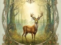 PANEL DRUKOWANY ART NOUVEAU- JELEŃ NR 4