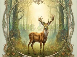 PANEL DRUKOWANY ART NOUVEAU- JELEŃ NR 4