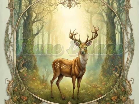 PANEL DRUKOWANY ART NOUVEAU- JELEŃ NR 4