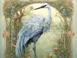 PANEL DRUKOWANY ART NOUVEAU- ŻURAW NR 2
