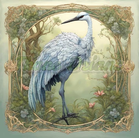 PANEL DRUKOWANY ART NOUVEAU- ŻURAW NR 2