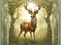 PANEL DRUKOWANY ART NOUVEAU- JELEŃ NR 3