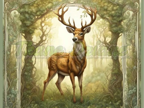 PANEL DRUKOWANY ART NOUVEAU- JELEŃ NR 3