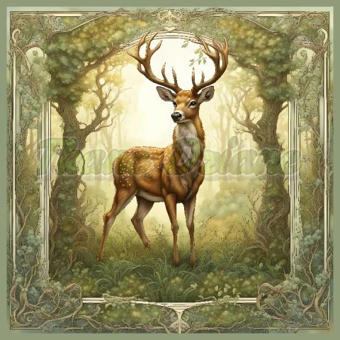 PANEL DRUKOWANY ART NOUVEAU- JELEŃ NR 3