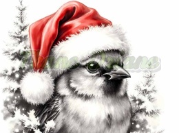 PANEL DRUKOWANY BIAŁO-CZARNE ZWIERZĘTA- PTASZEK NR 12