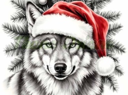 PANEL DRUKOWANY BIAŁO-CZARNE ZWIERZĘTA- WILK NR 4