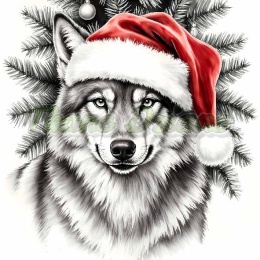 PANEL DRUKOWANY BIAŁO-CZARNE ZWIERZĘTA- WILK NR 4