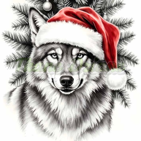 PANEL DRUKOWANY BIAŁO-CZARNE ZWIERZĘTA- WILK NR 4