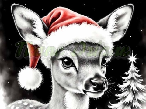 PANEL DRUKOWANY BIAŁO-CZARNE ZWIERZĘTA- SARENKA NR 8