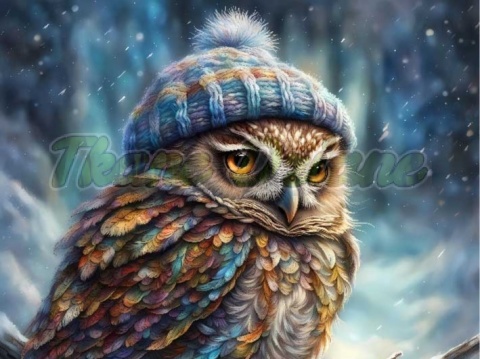 PANEL DRUKOWANY ZIMOWE ZWIERZĘTA- SOWA NR 1