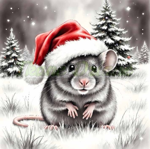 PANEL DRUKOWANY BIAŁO-CZARNE ZWIERZĘTA- MYSZ NR 9