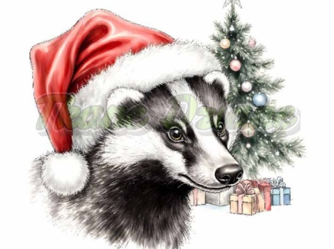 PANEL DRUKOWANY BIAŁO-CZARNE ZWIERZĘTA- BORSUK NR 2