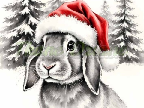 PANEL DRUKOWANY BIAŁO-CZARNE ZWIERZĘTA- KRÓLIK NR 11