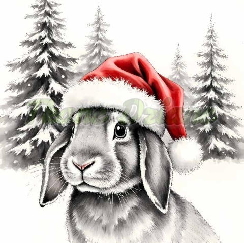 PANEL DRUKOWANY BIAŁO-CZARNE ZWIERZĘTA- KRÓLIK NR 11