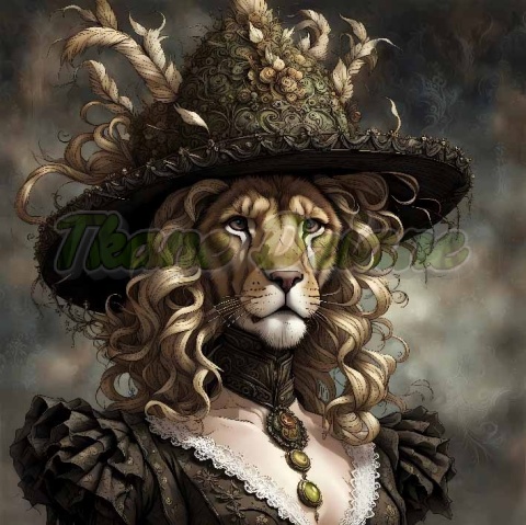 PANEL DRUKOWANY LEW W KAPELUSZU NR 1