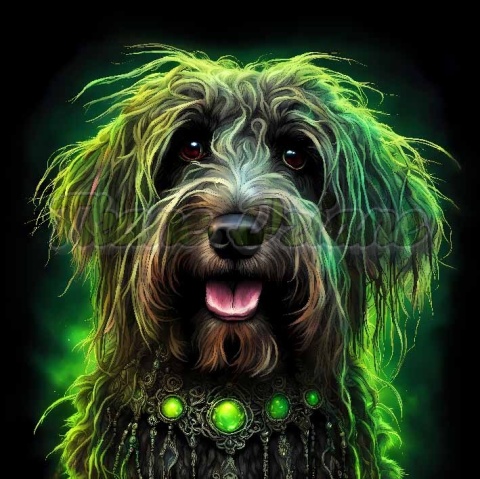 PANEL DRUKOWANY PIES Z KOLOROWYMI WŁOSAMI - TERRIER ROSYJSKI NR 14