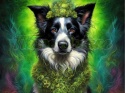 PANEL DRUKOWANY PIES Z KOLOROWYMI WŁOSAMI - BORDER COLLIE NR 20