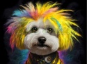 PANEL DRUKOWANY PIES Z KOLOROWYMI WŁOSAMI - BICHON FRIESE NR 13