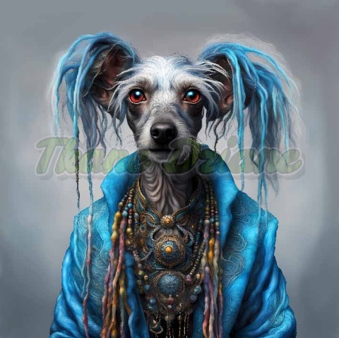 PANEL DRUKOWANY PIES Z KOLOROWYMI WŁOSAMI - GRZYWACZ CHIŃSKI NR 18