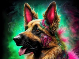 PANEL DRUKOWANY PIES Z KOLOROWYMI WŁOSAMI - SETER IRLANDZKI NR 16