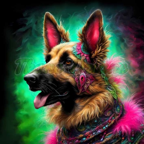 PANEL DRUKOWANY PIES Z KOLOROWYMI WŁOSAMI - SETER IRLANDZKI NR 16