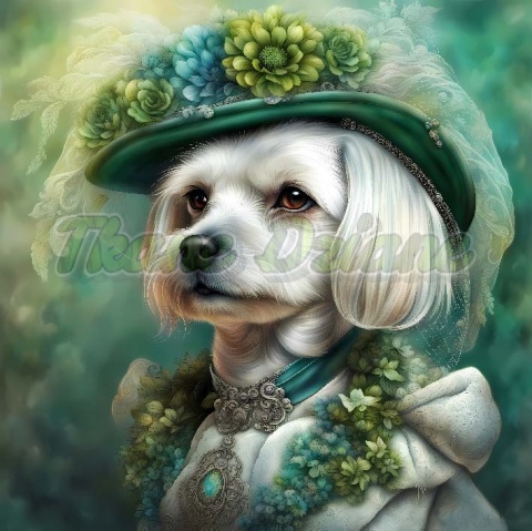 PANEL DRUKOWANY PSY W KAPELUSZACH- MALTAŃCZYK NR 2