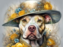 PANEL DRUKOWANY PSY W KAPELUSZACH- AMSTAFF NR 4