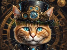PANEL DRUKOWANY STEAMPUNK - RUDY KOT NR 2