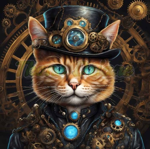 PANEL DRUKOWANY STEAMPUNK - RUDY KOT NR 2