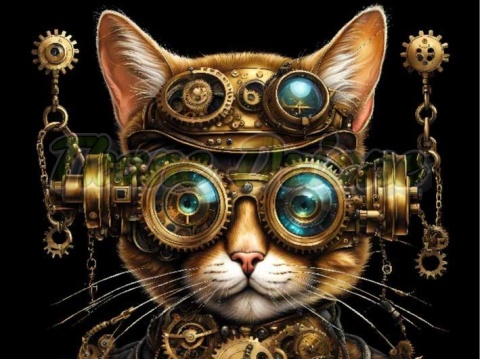 PANEL DRUKOWANY STEAMPUNK - RUDY KOT NR 5