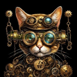 PANEL DRUKOWANY STEAMPUNK - RUDY KOT NR 5