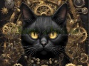 PANEL DRUKOWANY STEAMPUNK - CZARNY KOT NR 4