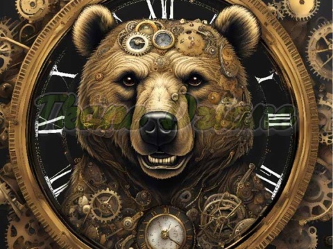 PANEL DRUKOWANY STEAMPUNK - NIEDŹWIEDŹ NR 10