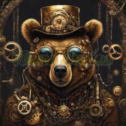 PANEL DRUKOWANY STEAMPUNK - NIEDŹWIEDŹ NR 9