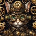 PANEL DRUKOWANY STEAMPUNK - RUDY KOT NR 6