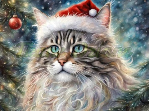 PANEL DRUKOWANY ŚWIĄTECZNE KOTY- NORWESKI LEŚNY NR 19