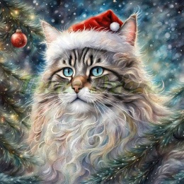 PANEL DRUKOWANY ŚWIĄTECZNE KOTY- NORWESKI LEŚNY NR 19