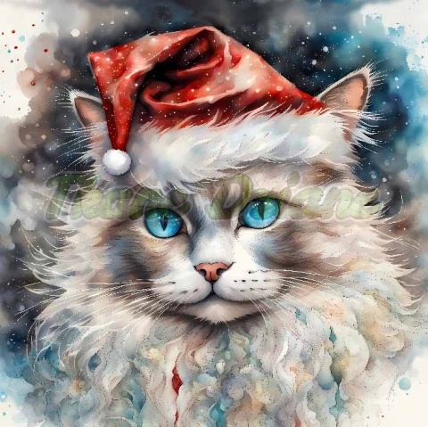 PANEL DRUKOWANY ŚWIĄTECZNE KOTY- RAGDOLL NR 20