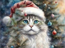 PANEL DRUKOWANY ŚWIĄTECZNE KOTY -RAGDOLL NR 11