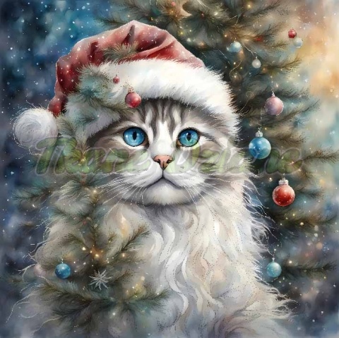 PANEL DRUKOWANY ŚWIĄTECZNE KOTY -RAGDOLL NR 11