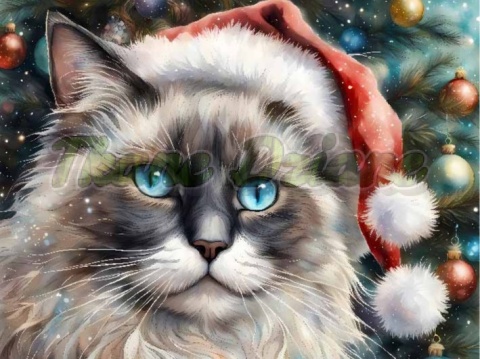 PANEL DRUKOWANY ŚWIĄTECZNE KOTY -RAGDOLL NR 13