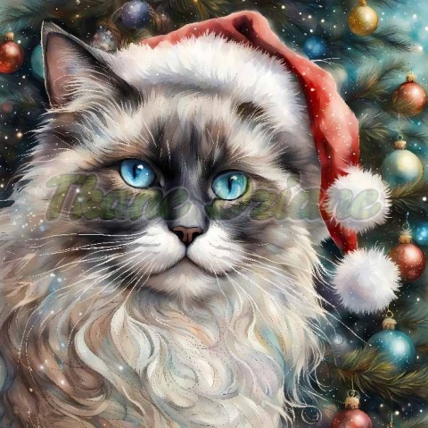 PANEL DRUKOWANY ŚWIĄTECZNE KOTY -RAGDOLL NR 13