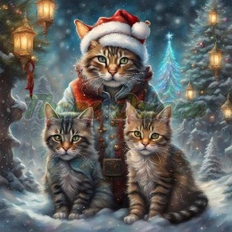 PANEL DRUKOWANY ŚWIĄTECZNE KOTY -TRZY KOTY NR 14