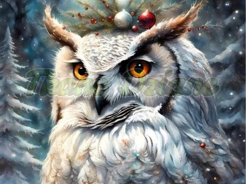 PANEL DRUKOWANY ŚWIĄTECZNE ZWIERZAKI- SOWA NR 40