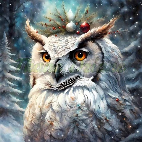 PANEL DRUKOWANY ŚWIĄTECZNE ZWIERZAKI- SOWA NR 40