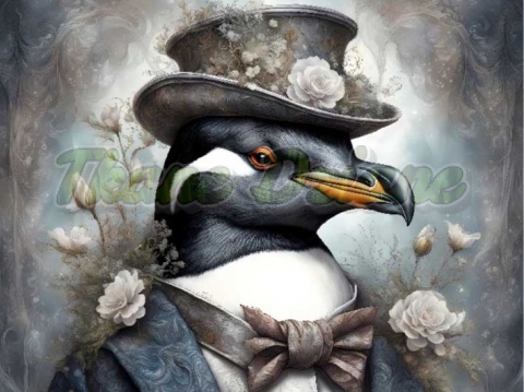 PANEL DRUKOWANY ZIMOWE ZWIERZAKI- PINGWIN NR 1