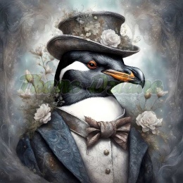 PANEL DRUKOWANY ZIMOWE ZWIERZAKI- PINGWIN NR 1